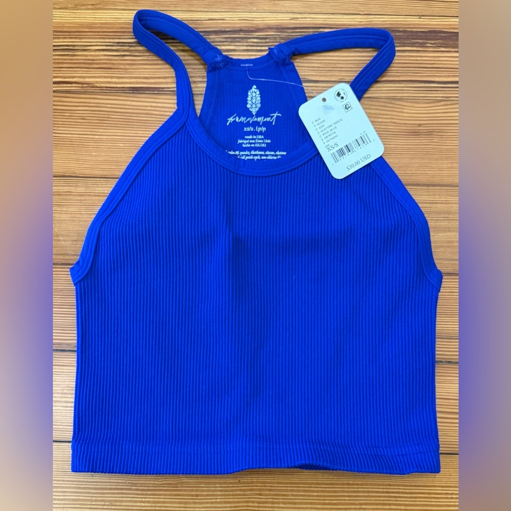 Fp Movement by Free People Happiness Runs Crop Tank Electric Shock Blue XS/S